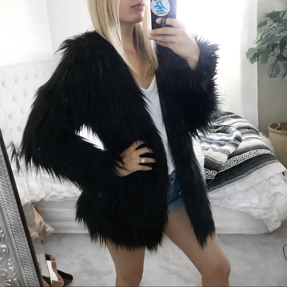 Black Faux Fur Jacket